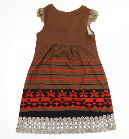 Pussycat London Womens Brown Floral  Shift  Size S