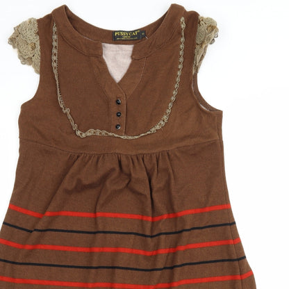 Pussycat London Womens Brown Floral  Shift  Size S