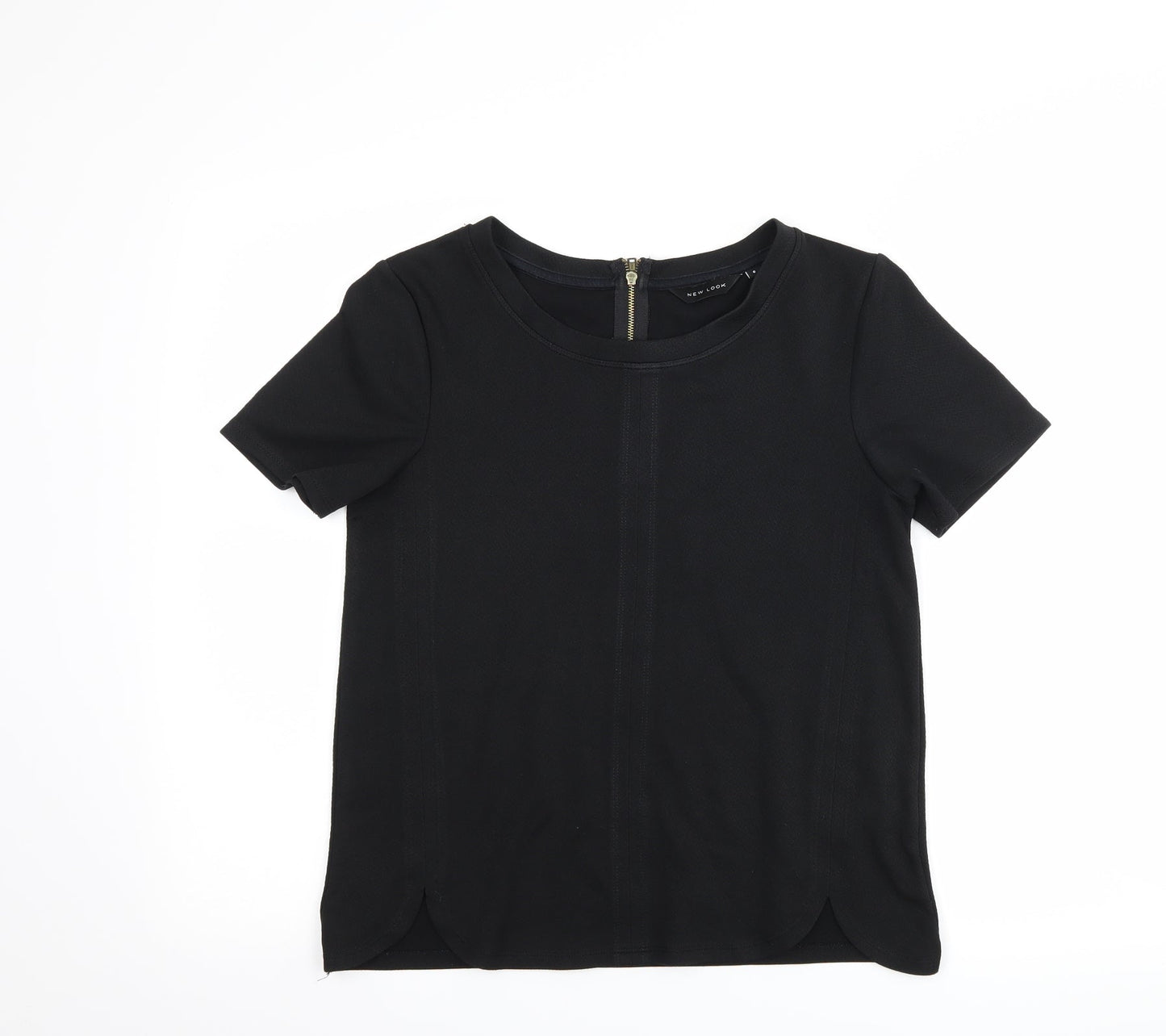 Womens UK Size 8 New Look Black Basic T-Shirt