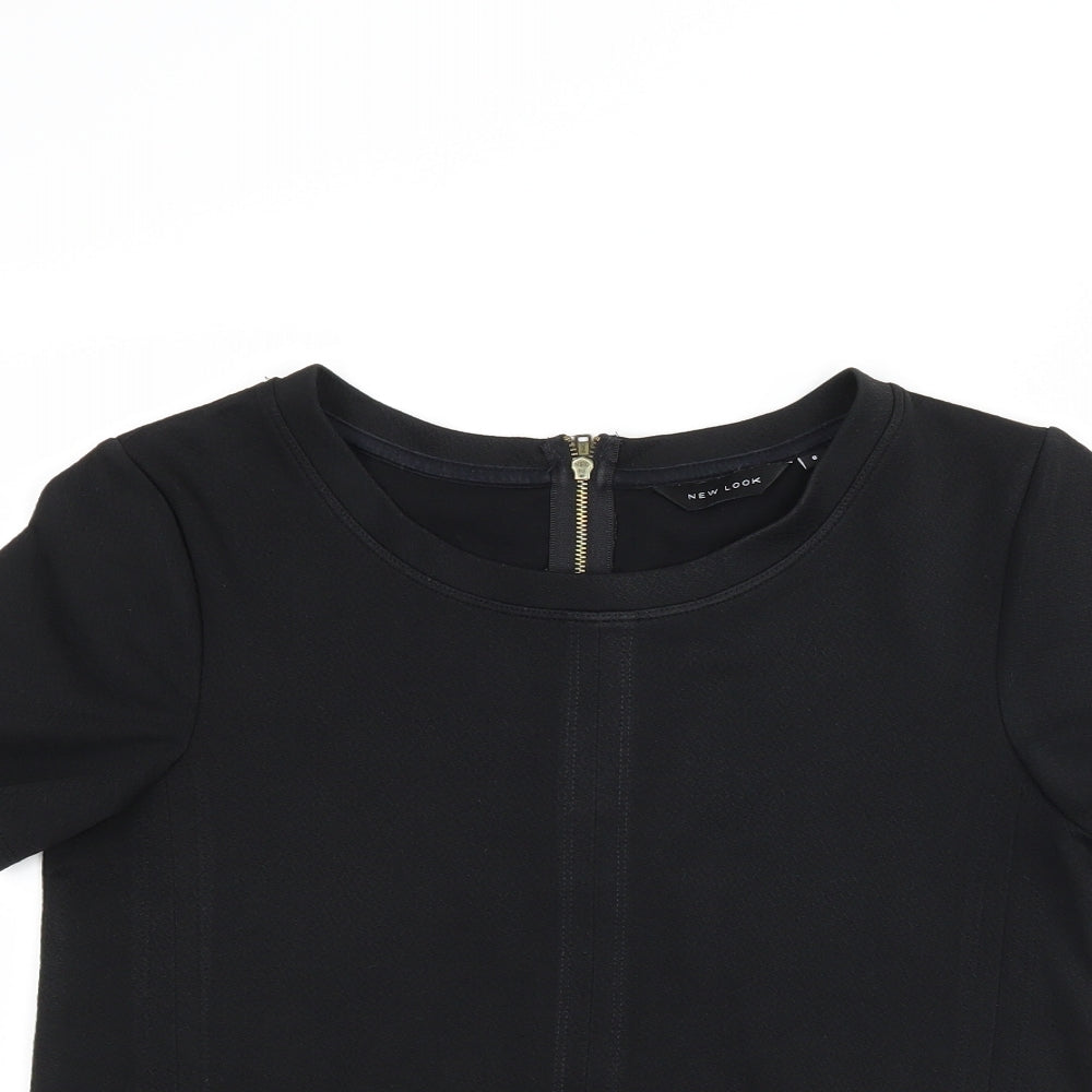 Womens UK Size 8 New Look Black Basic T-Shirt