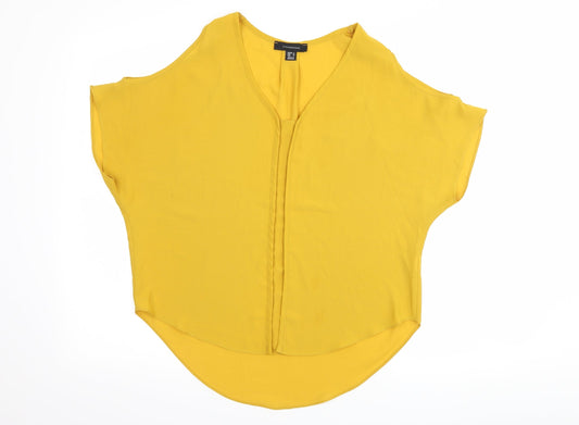 Atmosphere Womens Yellow   Basic T-Shirt Size 6  - Cut Out Shoulder