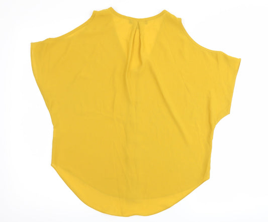 Atmosphere Womens Yellow   Basic T-Shirt Size 6  - Cut Out Shoulder