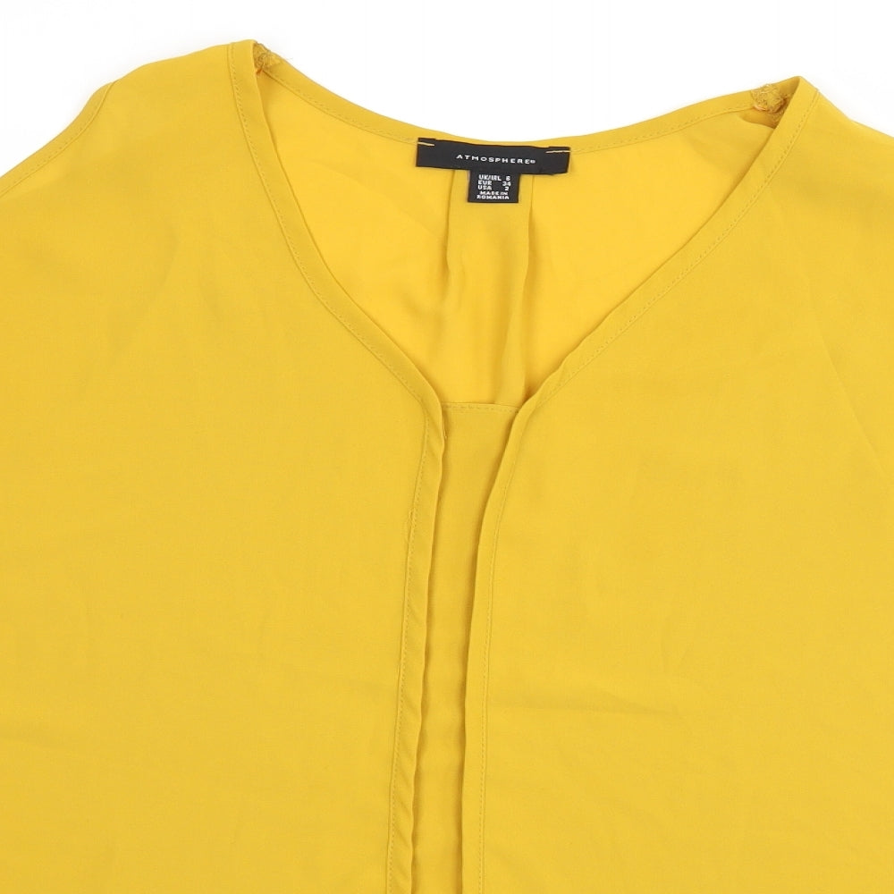 Atmosphere Womens Yellow   Basic T-Shirt Size 6  - Cut Out Shoulder