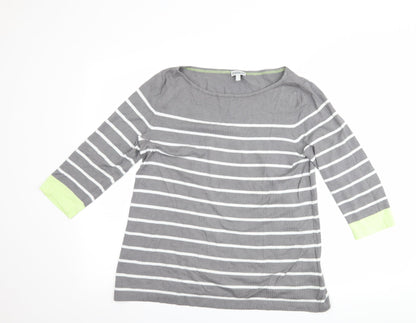 Womens UK Size 12 Street One Grey Basic T-Shirt