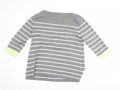 Womens UK Size 12 Street One Grey Basic T-Shirt