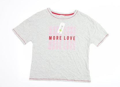 Marks and Spencer Womens Grey   Top Pyjama Top Size 12  - slogan