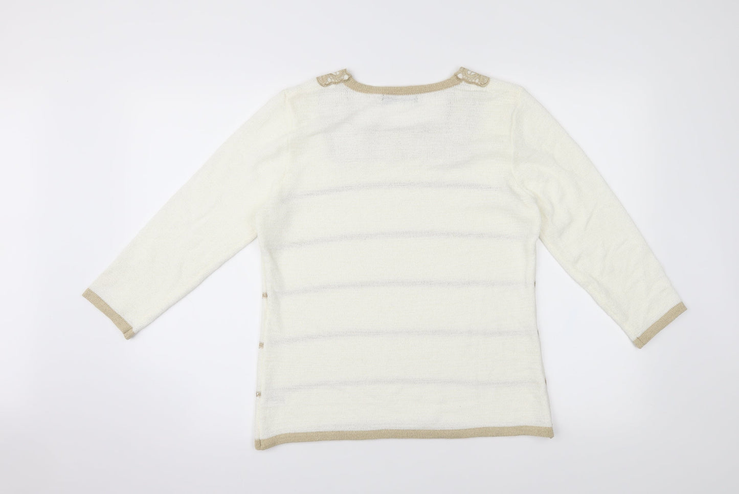 Womens UK Size S Bon Marché White Basic T-Shirt
