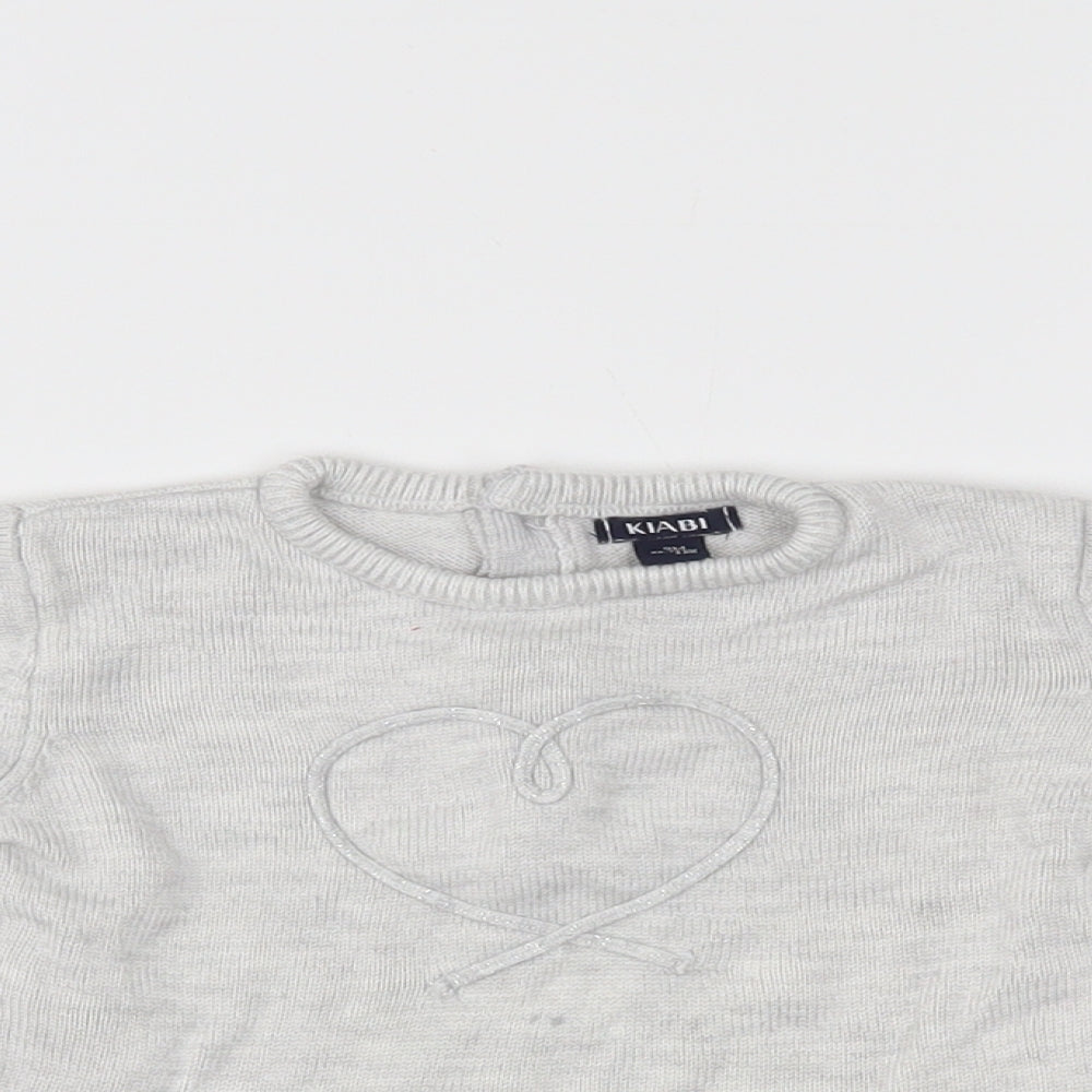 Kiabi Girls Grey   Pullover Jumper Size 6-9 Months