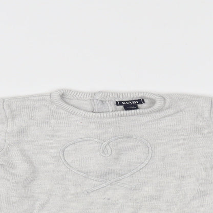 Kiabi Girls Grey   Pullover Jumper Size 6-9 Months