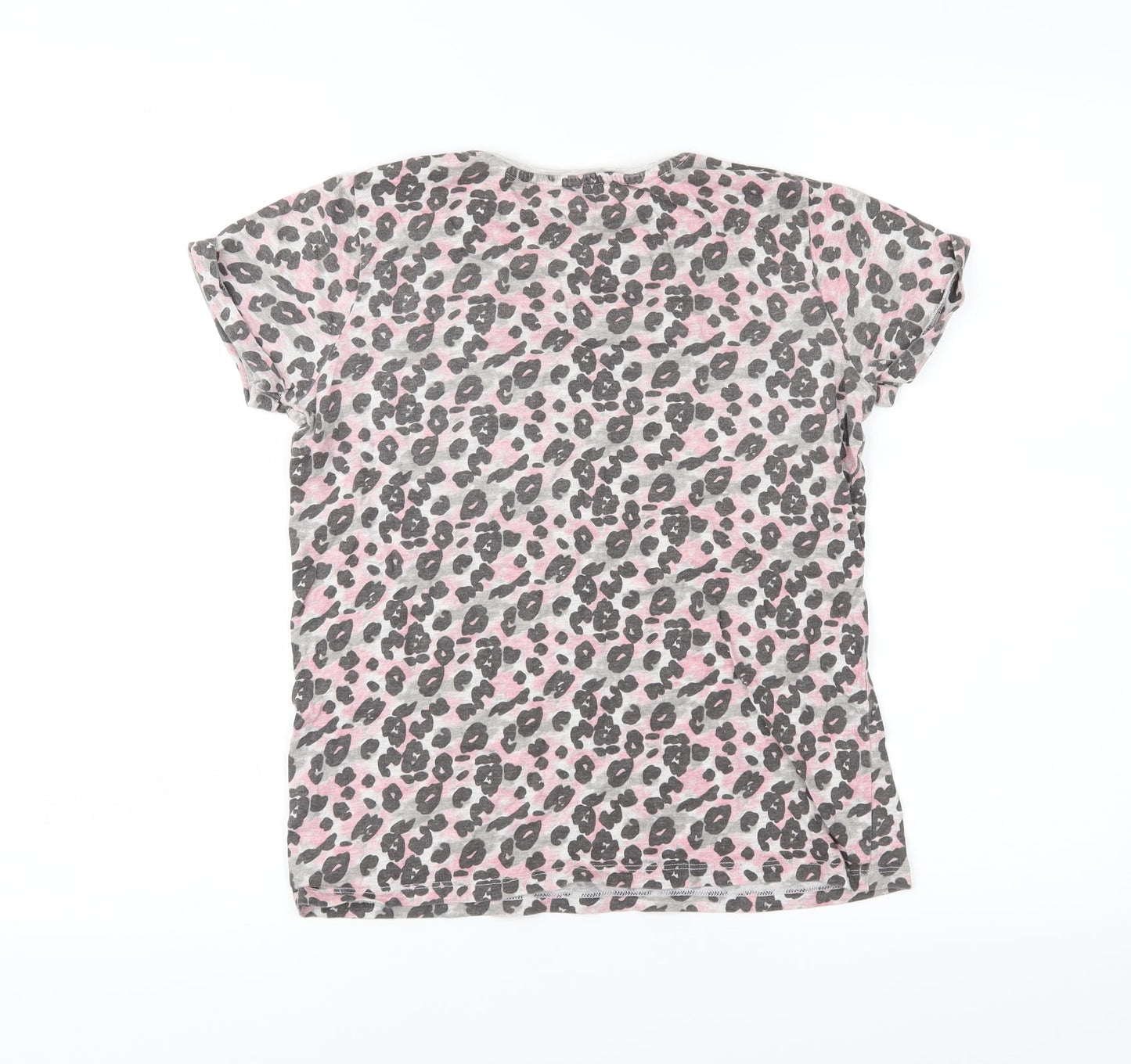 Young Dimension Girls Pink Animal Print  Basic T-Shirt Size 12-13 Years