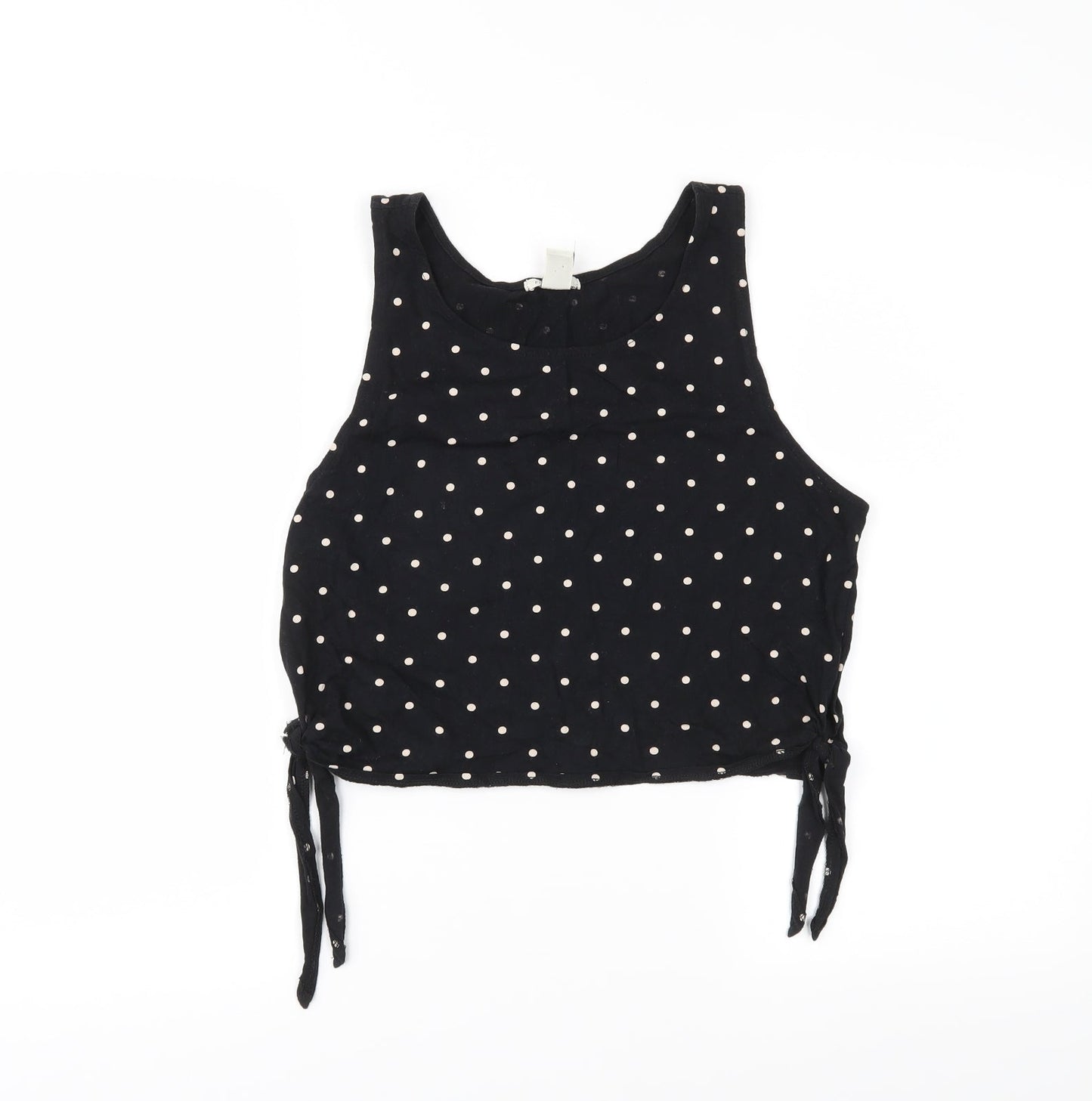 FOREVER 21 Womens Black Polka Dot  Cropped Tank Size S