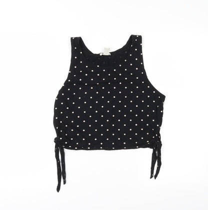 FOREVER 21 Womens Black Polka Dot  Cropped Tank Size S