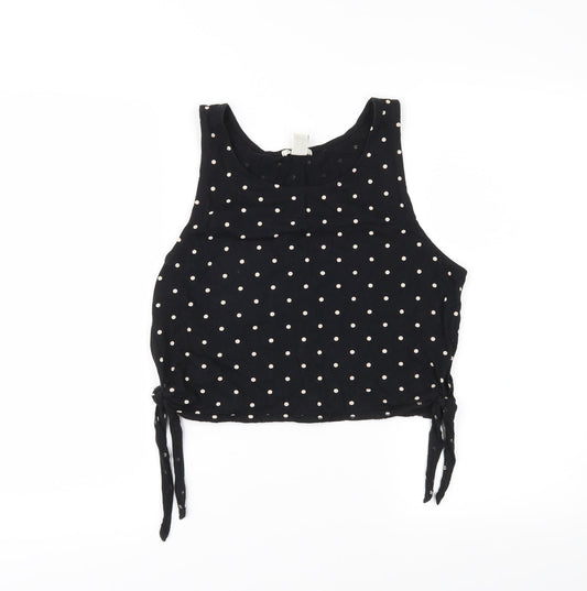FOREVER 21 Womens Black Polka Dot  Cropped Tank Size S
