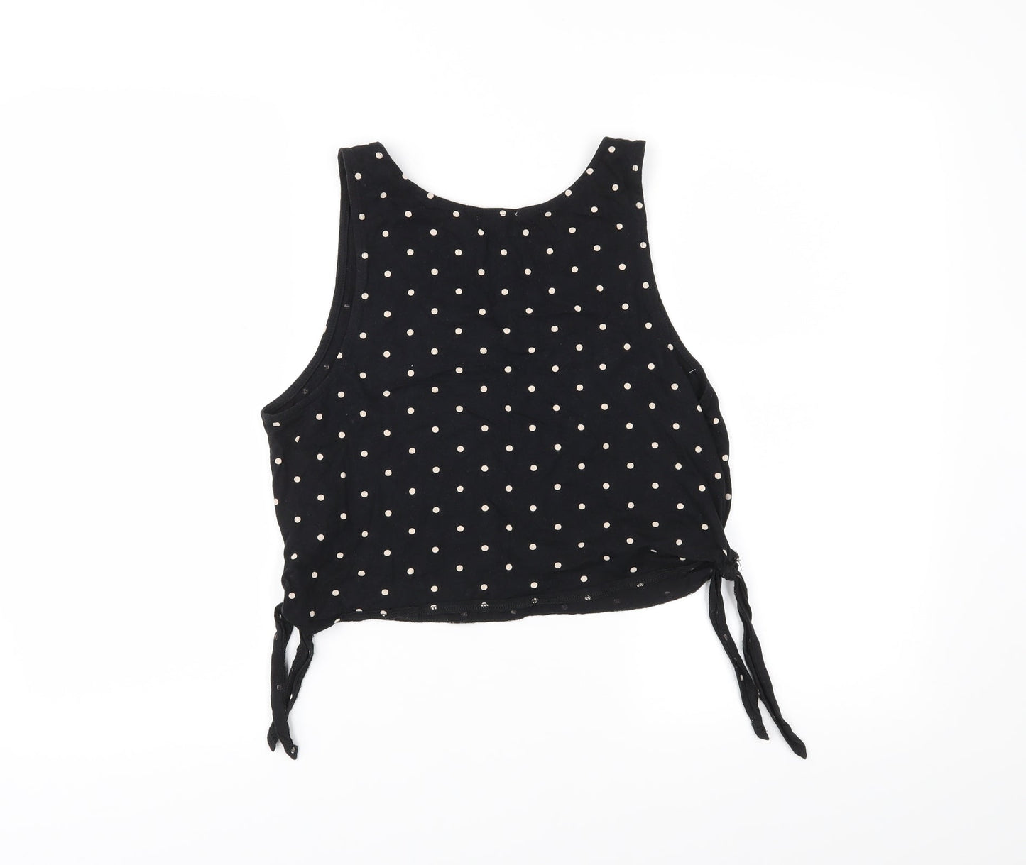 FOREVER 21 Womens Black Polka Dot  Cropped Tank Size S