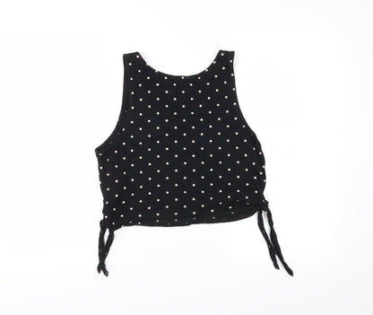 FOREVER 21 Womens Black Polka Dot  Cropped Tank Size S