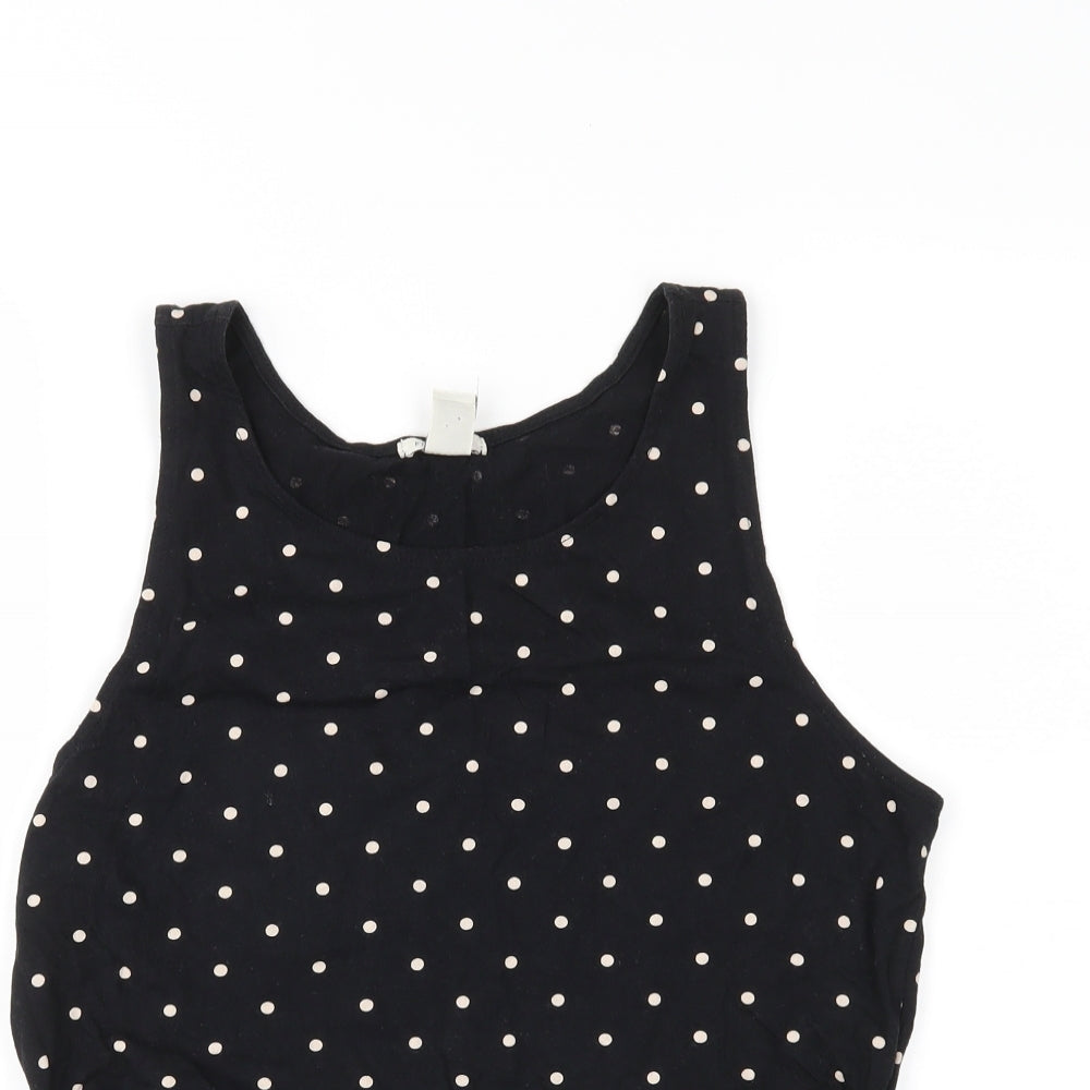 FOREVER 21 Womens Black Polka Dot  Cropped Tank Size S