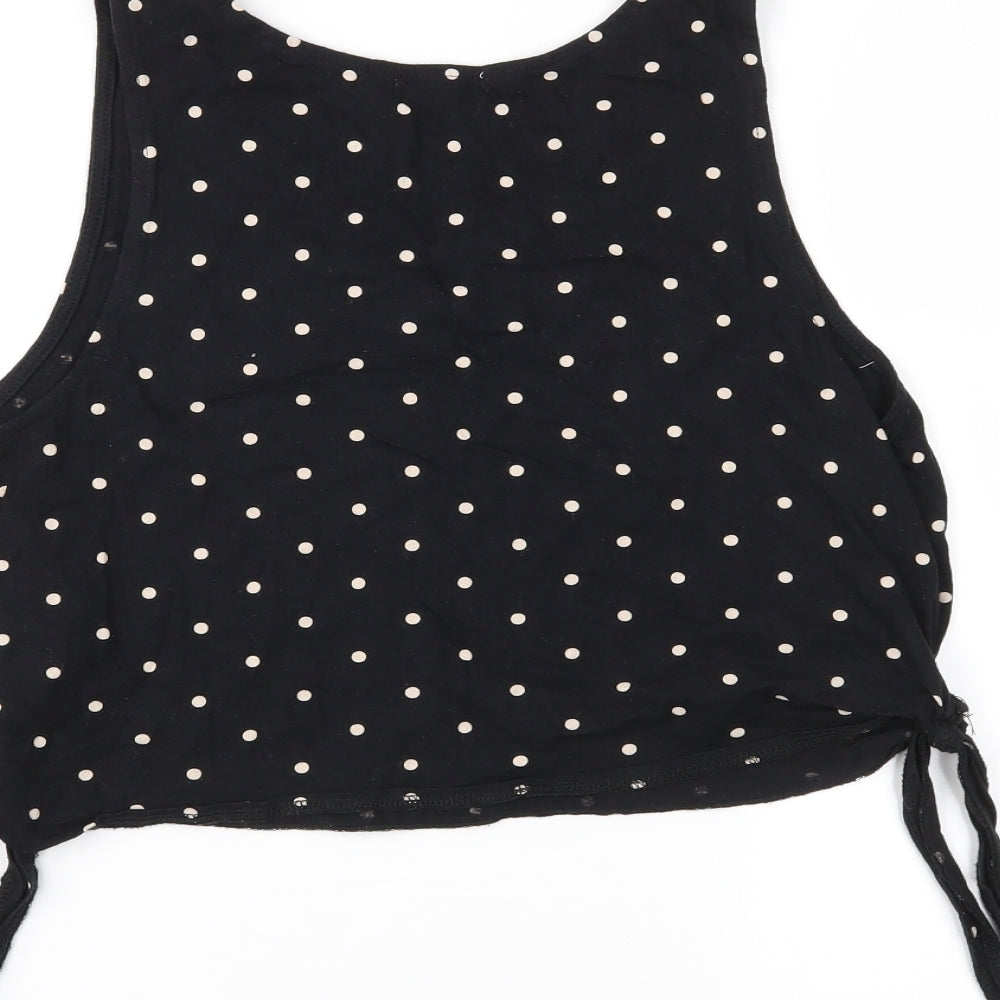 FOREVER 21 Womens Black Polka Dot  Cropped Tank Size S