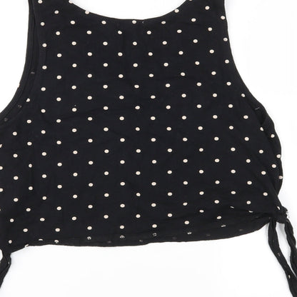 FOREVER 21 Womens Black Polka Dot  Cropped Tank Size S
