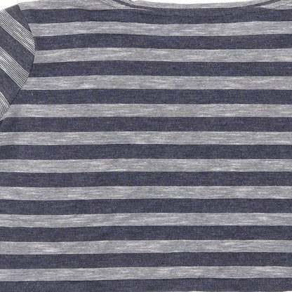 FOREVER 21 Womens Blue Striped  Cropped T-Shirt Size M