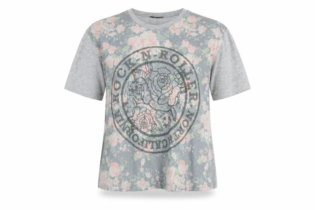 Womens UK Size 8 Atmosphere Grey Basic T-Shirt