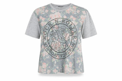 Womens UK Size 8 Atmosphere Grey Basic T-Shirt