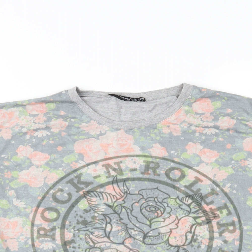 Womens UK Size 8 Atmosphere Grey Basic T-Shirt