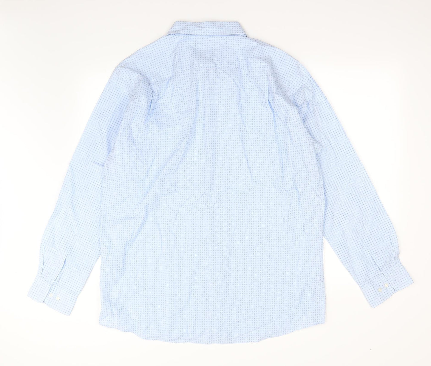 Mens UK Size XL Preworn Blue  Button-Up Long Sleeve Casual Shirt