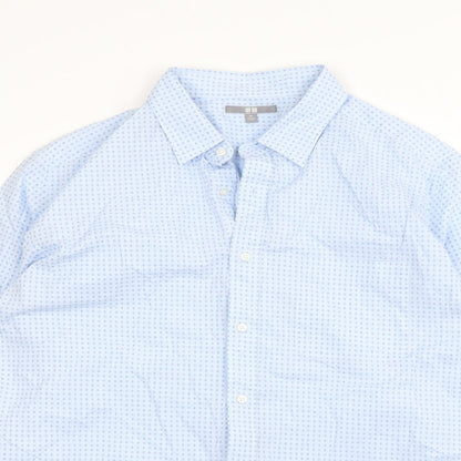 Mens UK Size XL Preworn Blue  Button-Up Long Sleeve Casual Shirt
