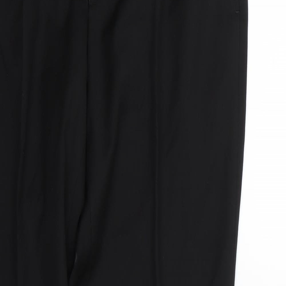 Womens UK Size 14 Preworn Regular Fit Dress Pants Black Trousers