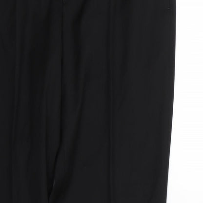 Womens UK Size 14 Preworn Regular Fit Dress Pants Black Trousers