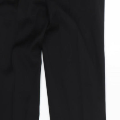 Womens UK Size 14 Preworn Regular Fit Dress Pants Black Trousers