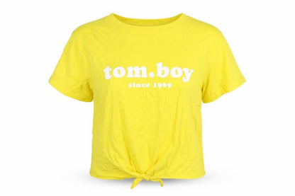 Divided Womens Yellow   Cropped T-Shirt Size S