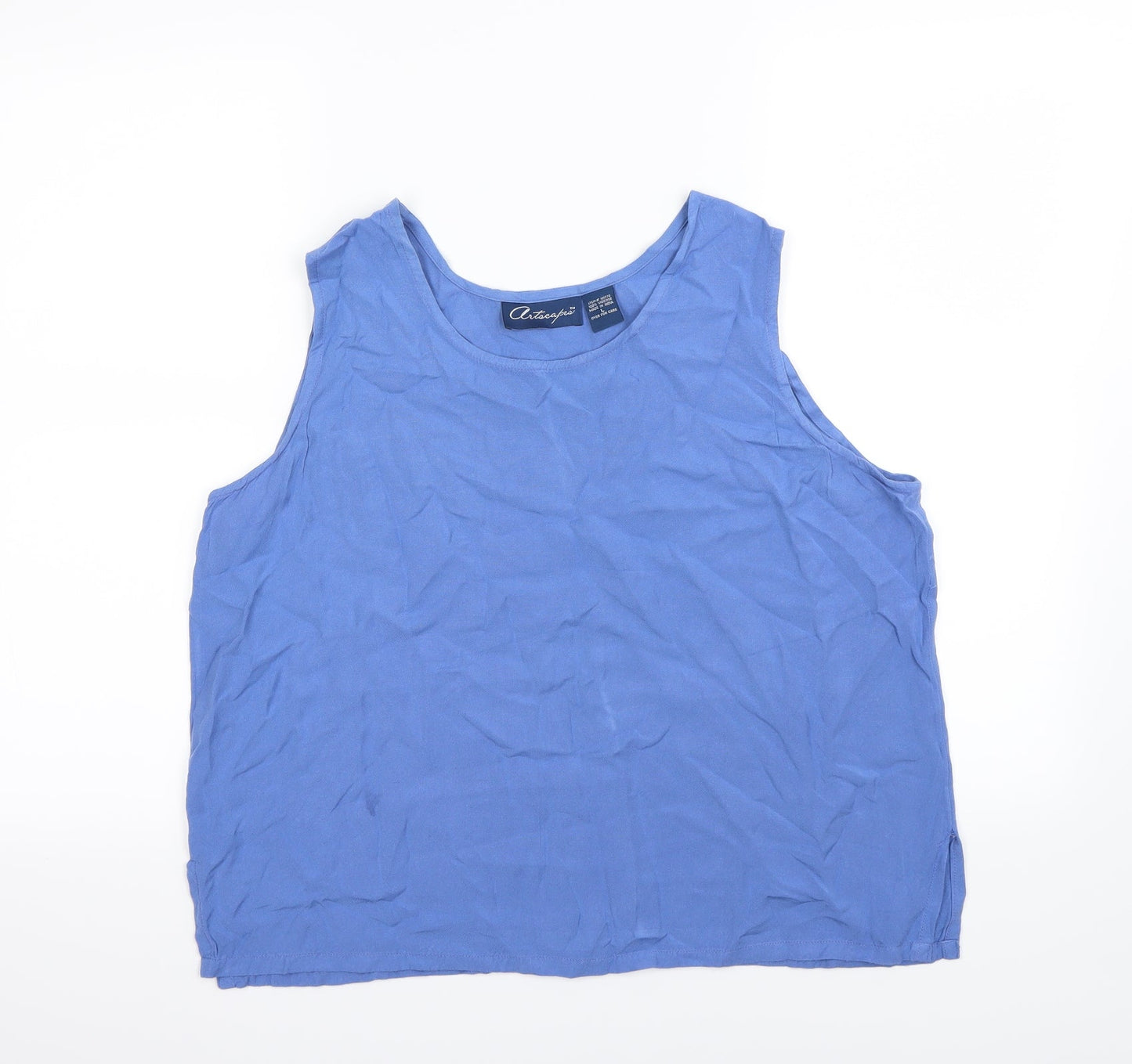 Womens UK Size L Preworn Blue Basic Tank