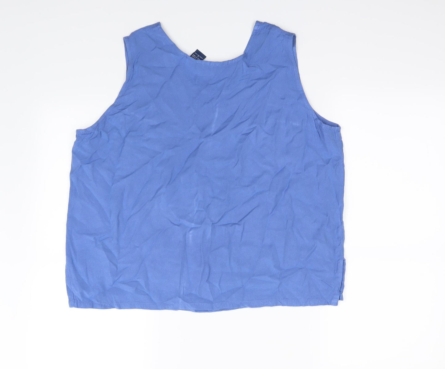 Womens UK Size L Preworn Blue Basic Tank