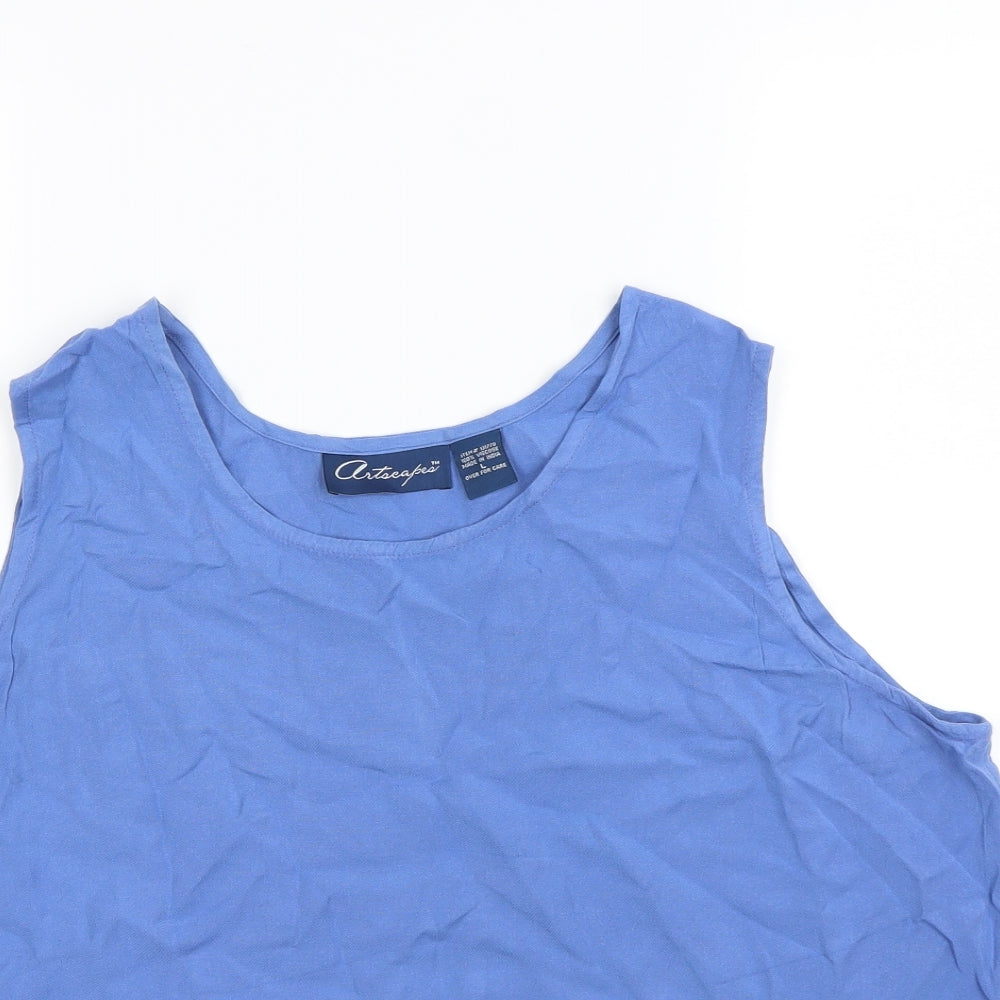 Womens UK Size L Preworn Blue Basic Tank
