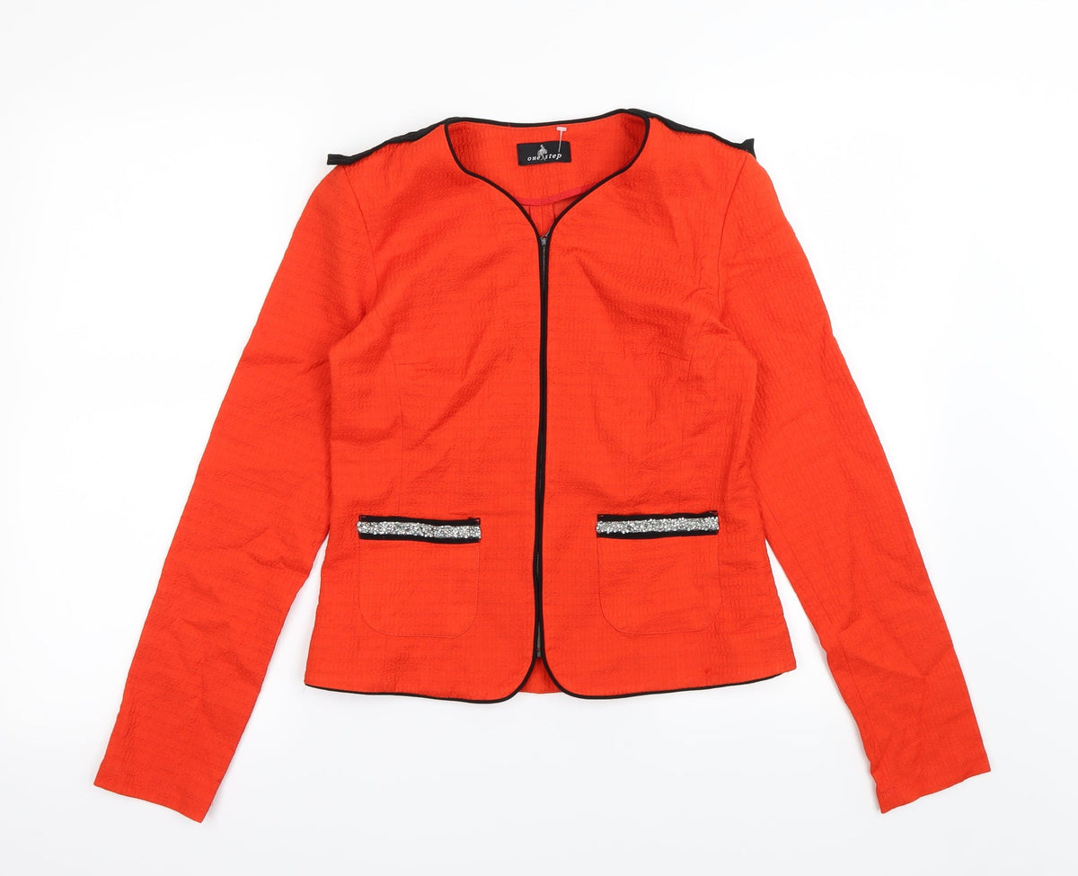 One Step Womens Red   Cardigan Jumper Size 10