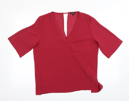 Womens UK Size 12 River Island Pink Basic Blouse