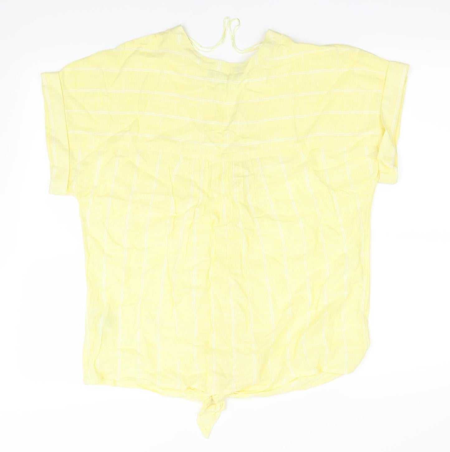 Womens UK Size 10 Peacocks Yellow Basic Button-Up