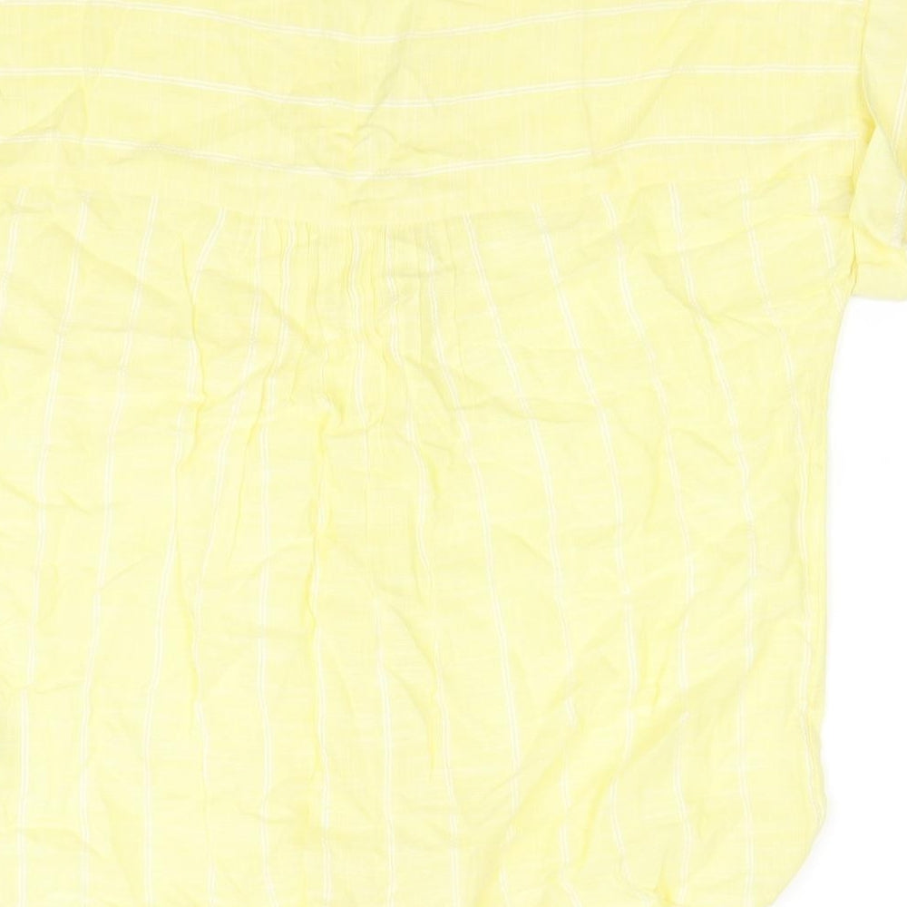Womens UK Size 10 Peacocks Yellow Basic Button-Up
