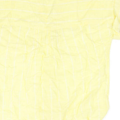 Womens UK Size 10 Peacocks Yellow Basic Button-Up