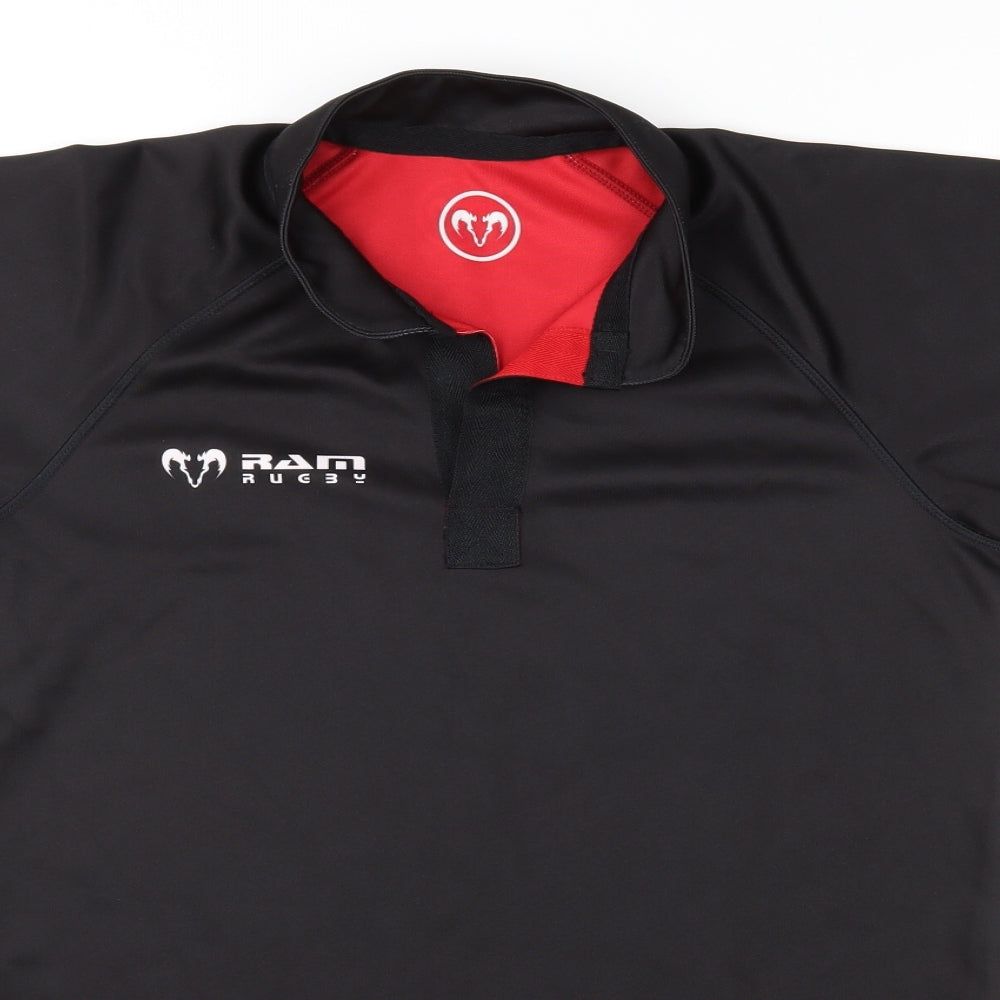 RAM Mens Black Striped   Polo Size S