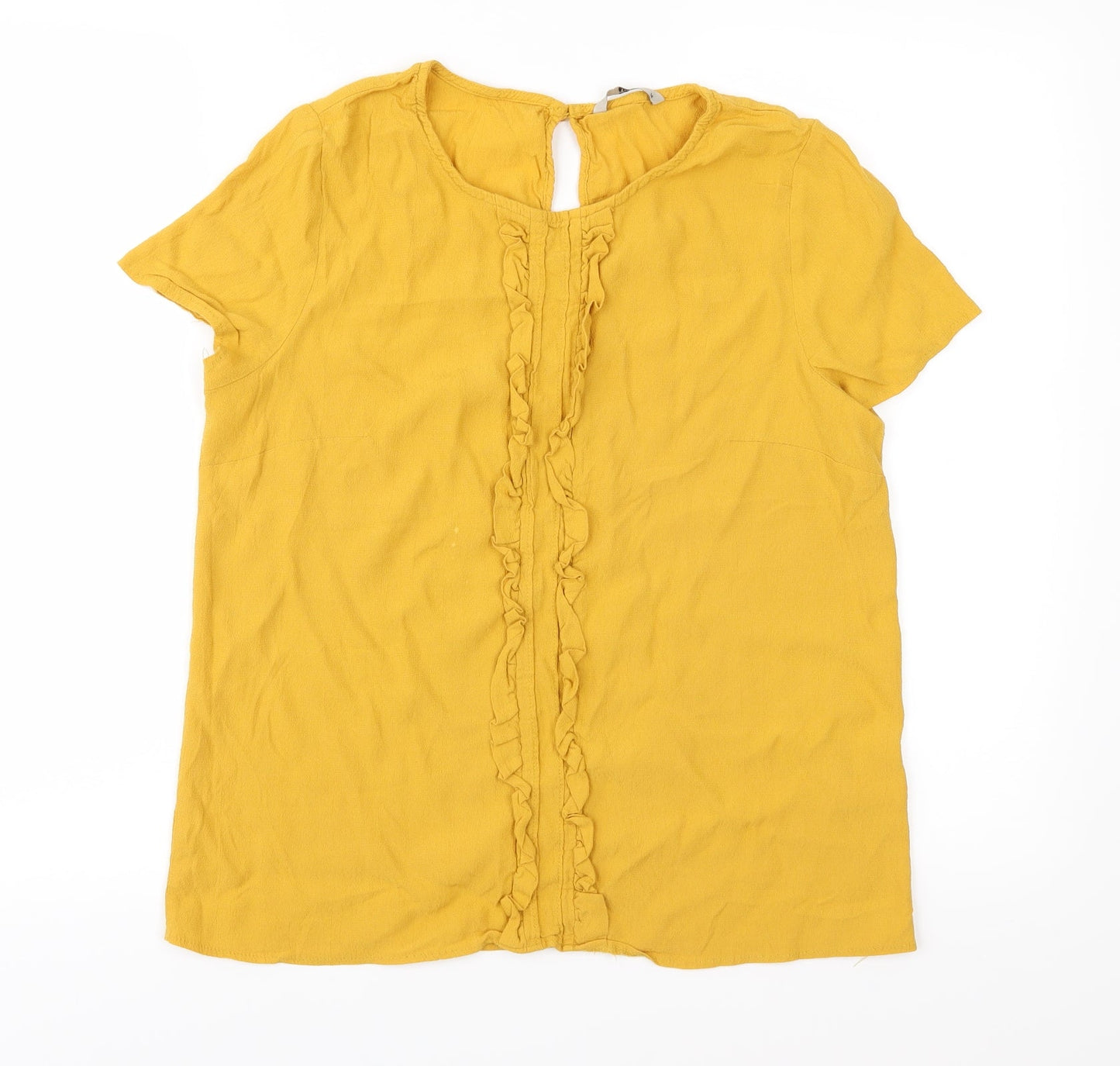 TU Womens Yellow   Basic Blouse Size 14