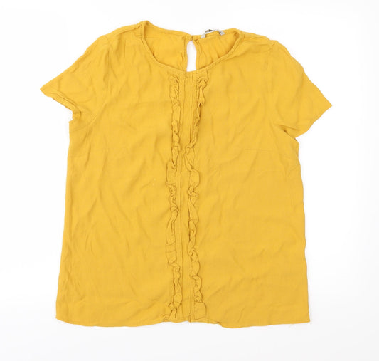 TU Womens Yellow   Basic Blouse Size 14