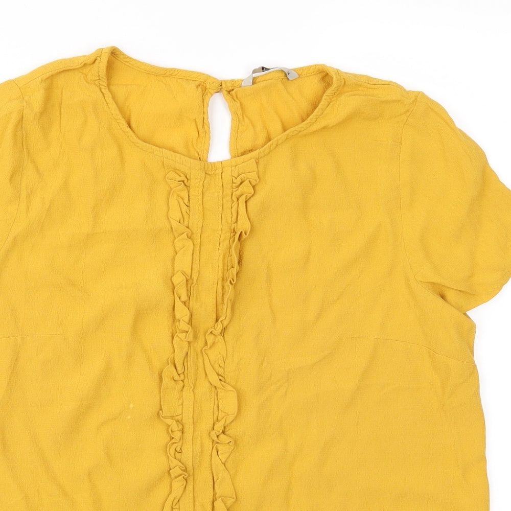 TU Womens Yellow   Basic Blouse Size 14