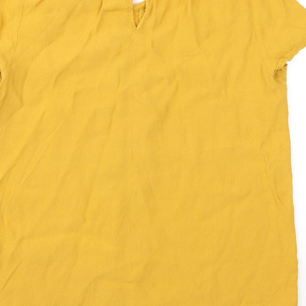 TU Womens Yellow   Basic Blouse Size 14