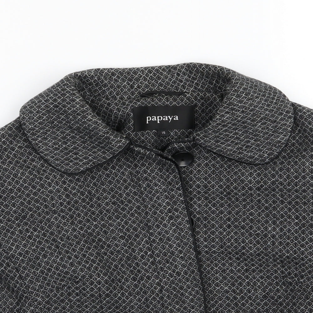 Papaya Womens Grey Argyle/Diamond  Jacket  Size 16