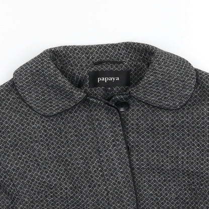 Papaya Womens Grey Argyle/Diamond  Jacket  Size 16