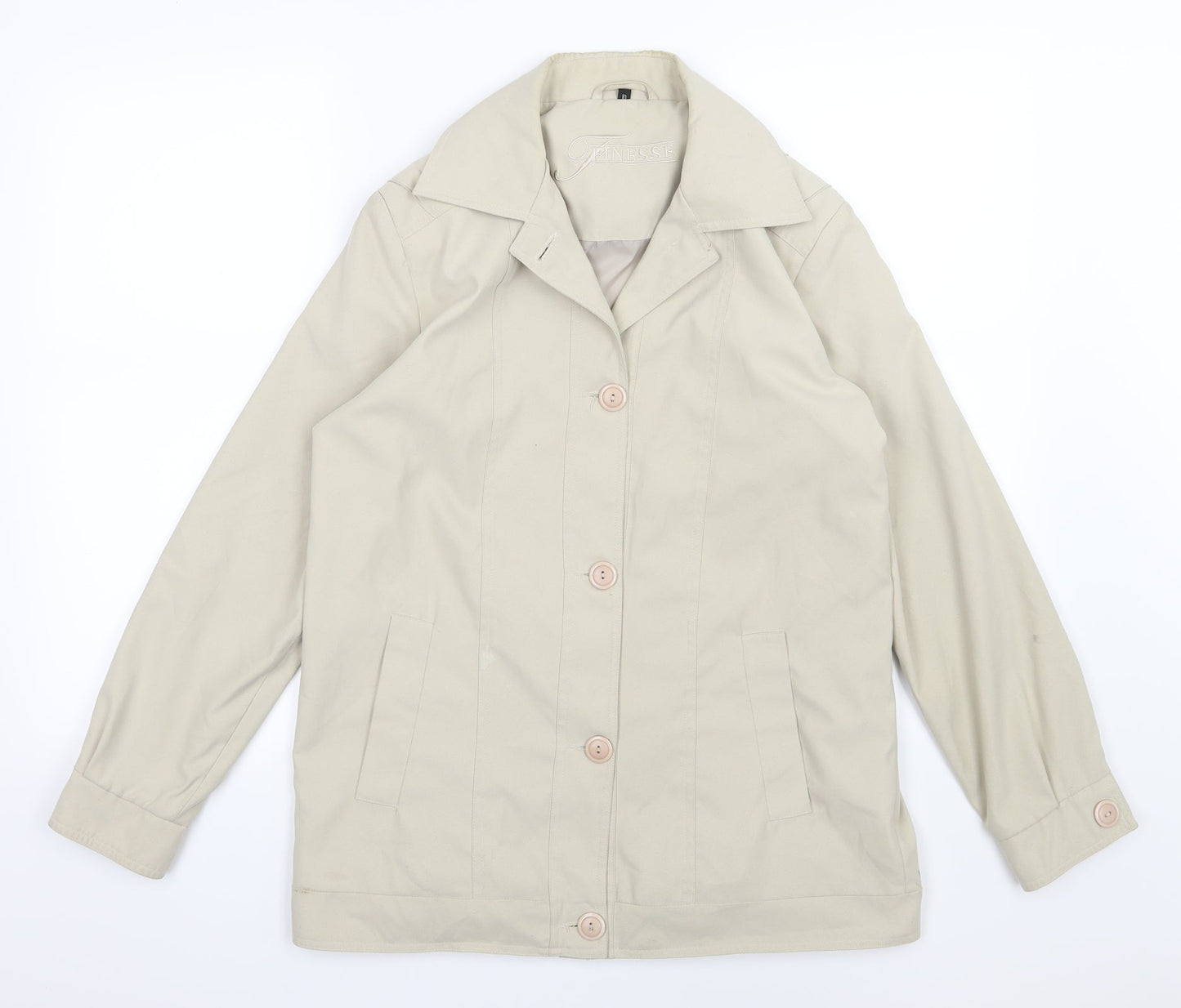 Womens UK Size 10 Finesse Beige Overcoat
