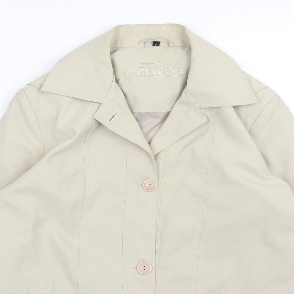 Womens UK Size 10 Finesse Beige Overcoat