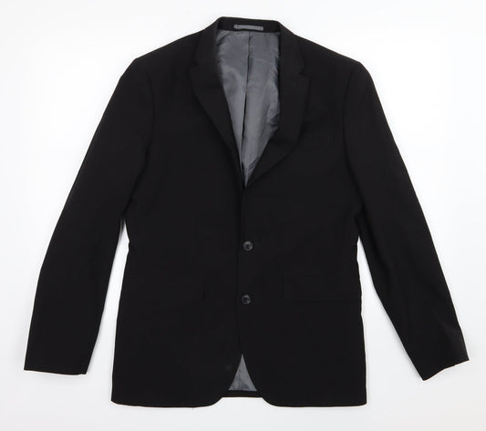 Mens UK Size 38 Cedar Wood State Regular Black Suit Jacket